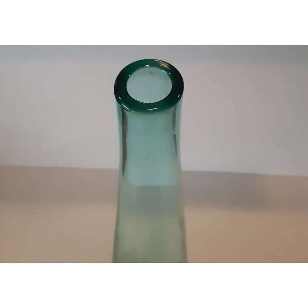 Handblown Curved Glass Bud Vase in Aqua 13